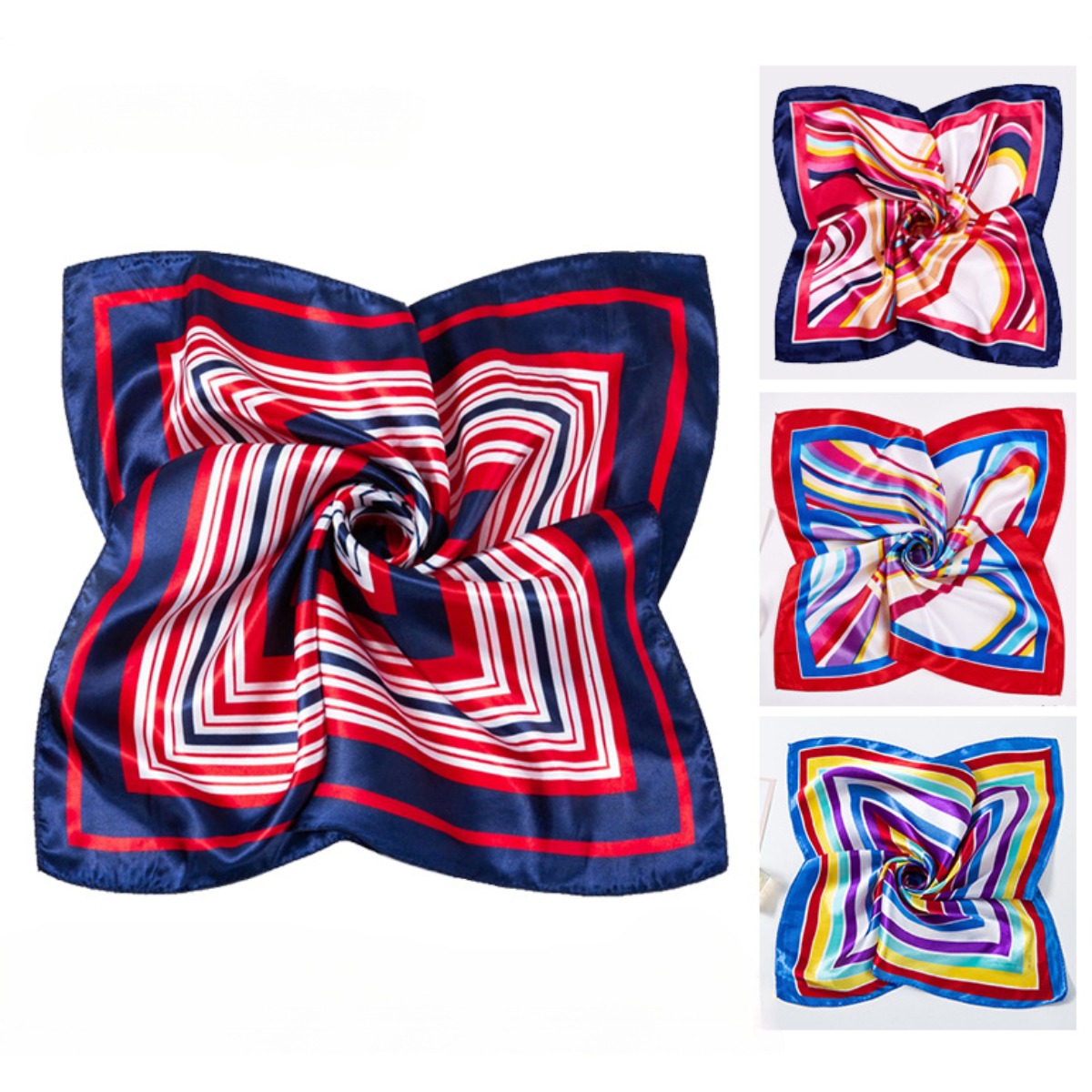 Silk Neck Scarf - 女性用スクエアシルクスカーフ,小さな首と頭のスカーフ,プリントスカーフ,オフィスウーマン用の装飾アクセサリー,ファッション,50x50cm