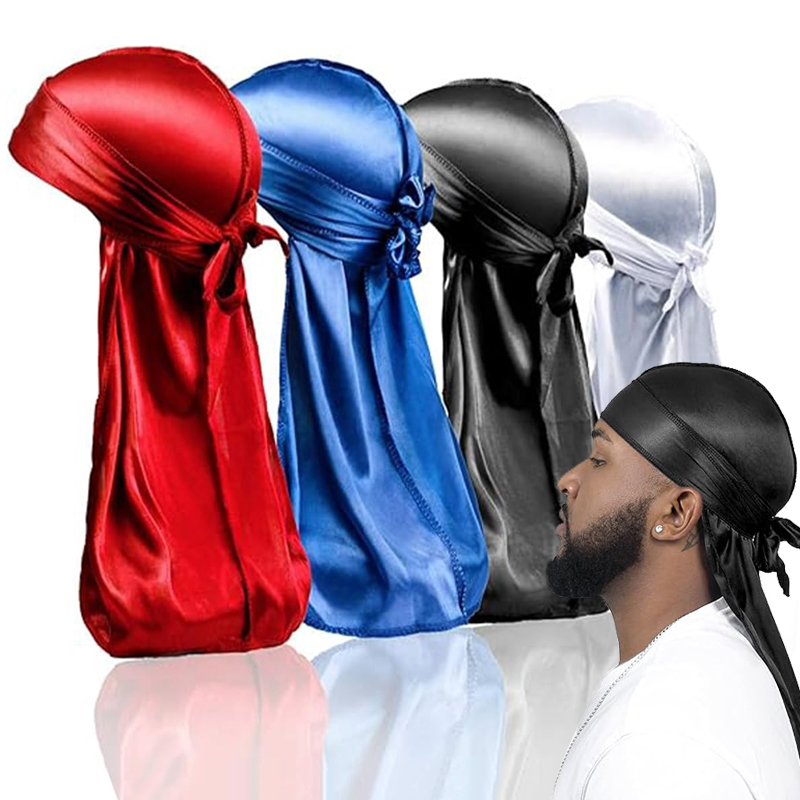 1-4 個新シルク Durag バンダナターバン帽子男性通気 - Bandana Doo Rag のレビューと価格