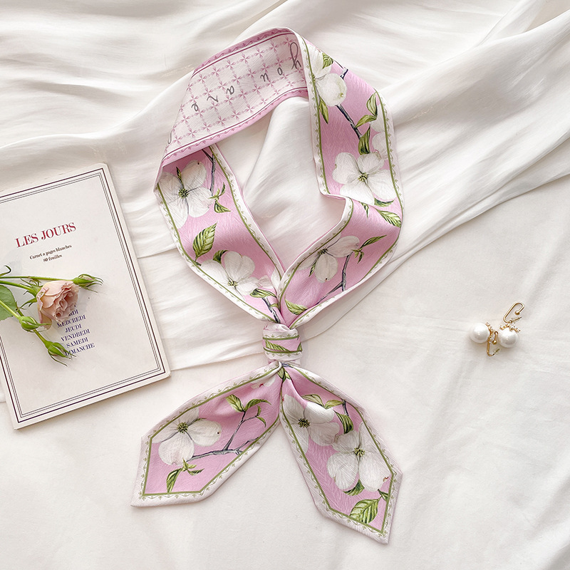 韓国シルクサテンロングスカーフ レディース クリーンダブルフ - Silk Neck Scarf のレビューと価格