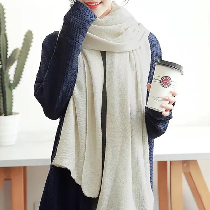 無地のイミテーションカシミヤニットスカーフ、男女兼用、多用途 - Muffler Men Wool のレビューと価格