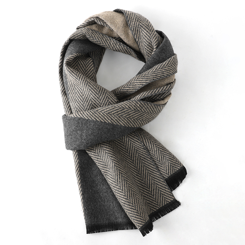 高級冬用メンズスカーフショール暖かい秋用カシミヤハンカチソフ - Muffler Men Wool のレビューと価格